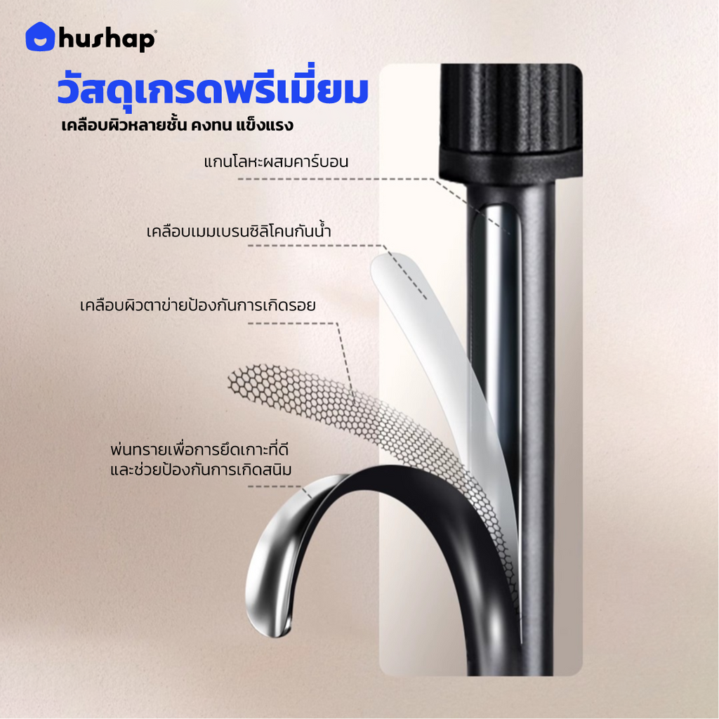 ขาตั้งไดร์เป่าผม แบบตั้งพื้น หมุนได้ 360° ปรับระดับความสูงได้ รองรับไดร์ Universal