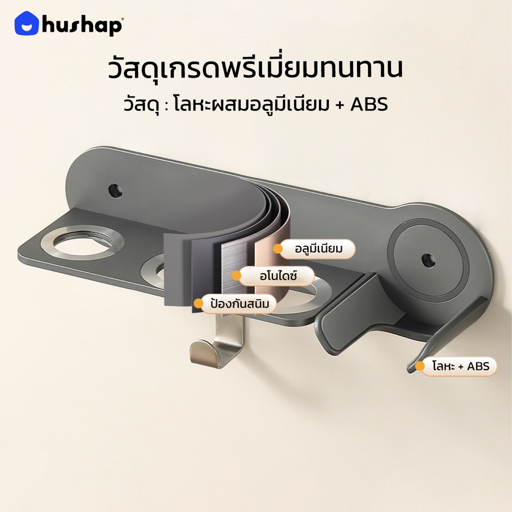 ที่วางไดร์ติดผนัง รุ่น BW-72 รองรับ Dyson Supersonic HD08 / HD15 / HD16